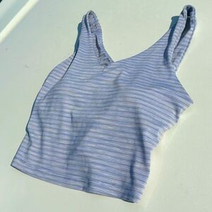 Athleta Striped Blue Women's Sports Bra Top